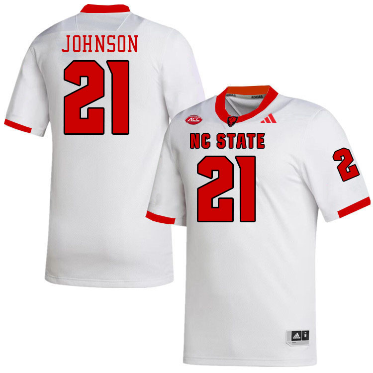 NC State Wolfpack #21 Jamel Johnson College Football Jerseys Stitched-White
